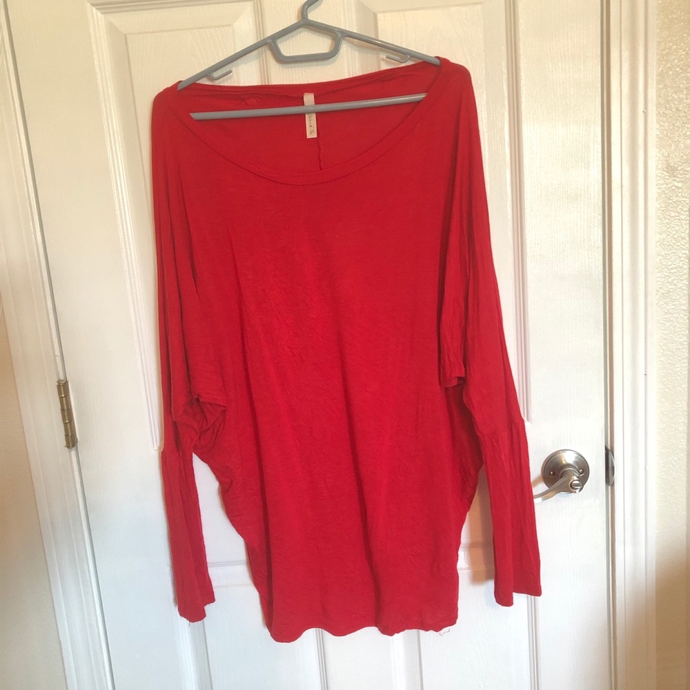 Red Dolman Tunic